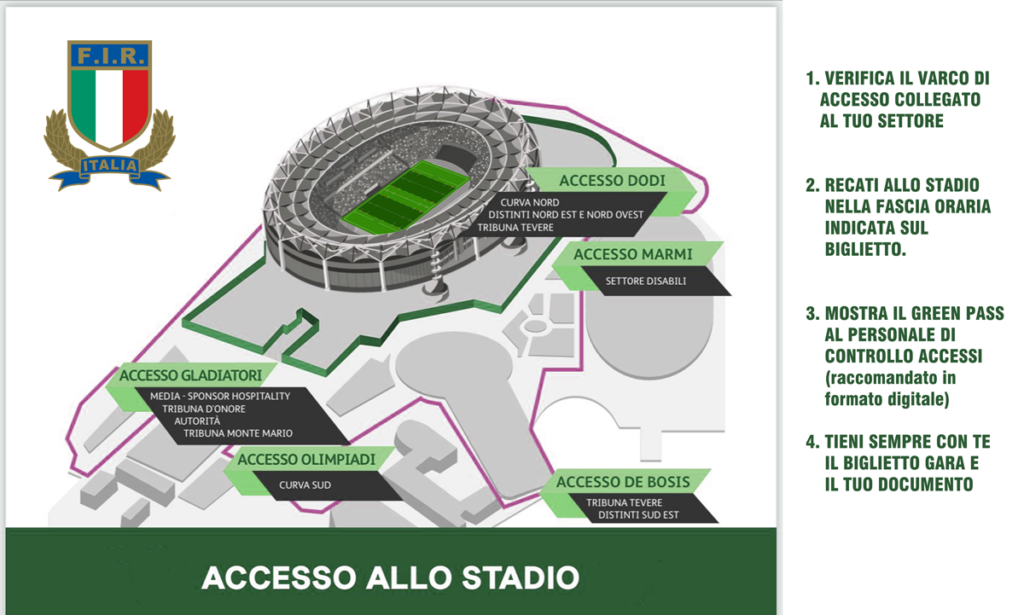 Mappa biglietti rugby Olimpico